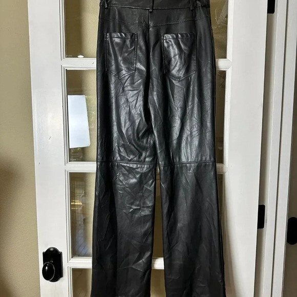 SHEIN Faux Leather Stretch Straight Leg Pants Trousers - Petite Small - Picture 5 of 8